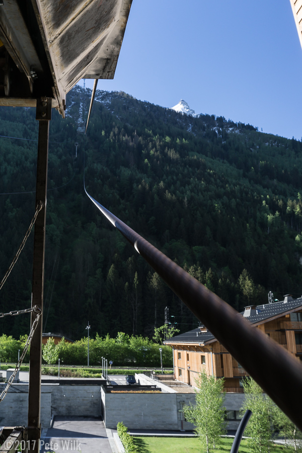 Looking up the cable for the telepherique.