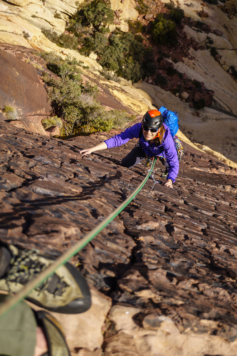 The alpine route we did in Juniper Canyon, called Armatron (5.9), had some amazing rock that looked like brickwork.