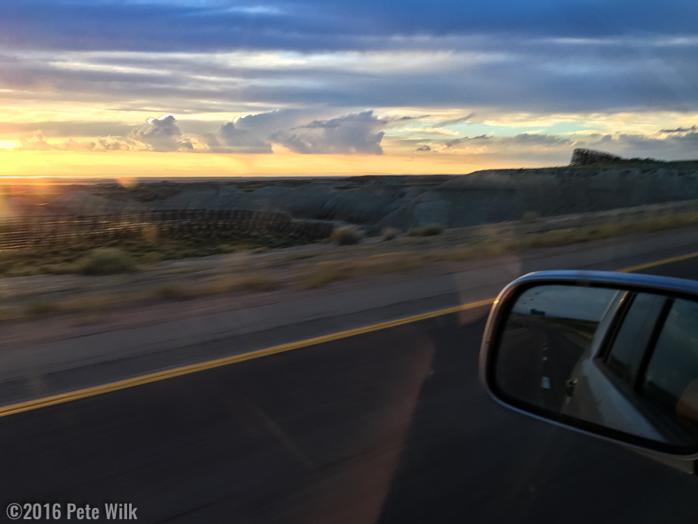 Beautiful sunset on the road to the Wind River Range.