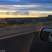 Beautiful sunset on the road to the Wind River Range.