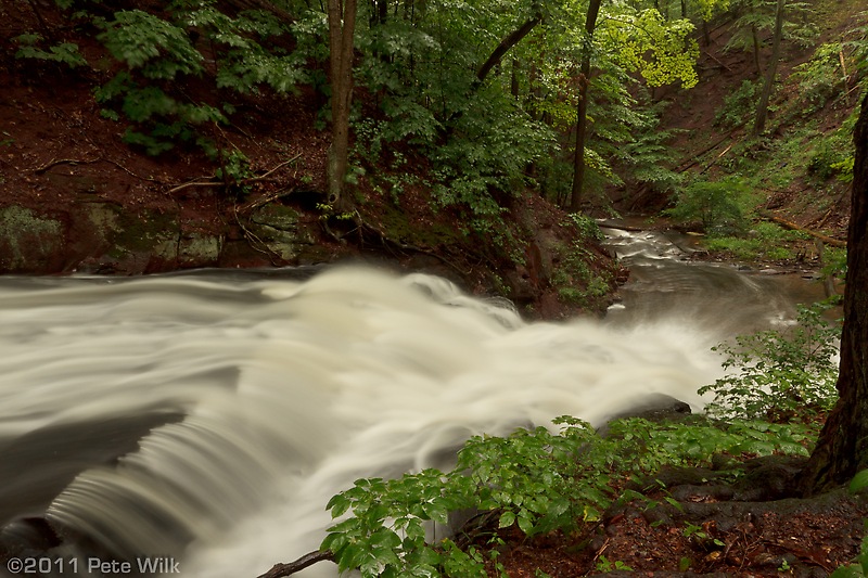 Swollen Wintergreen Falls from the rainy Sunday.