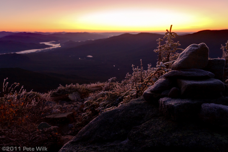 After a couple of hours in the dark with headlamps we were greeted just below the summit of Mt. Madison with a beautiful sunrise.