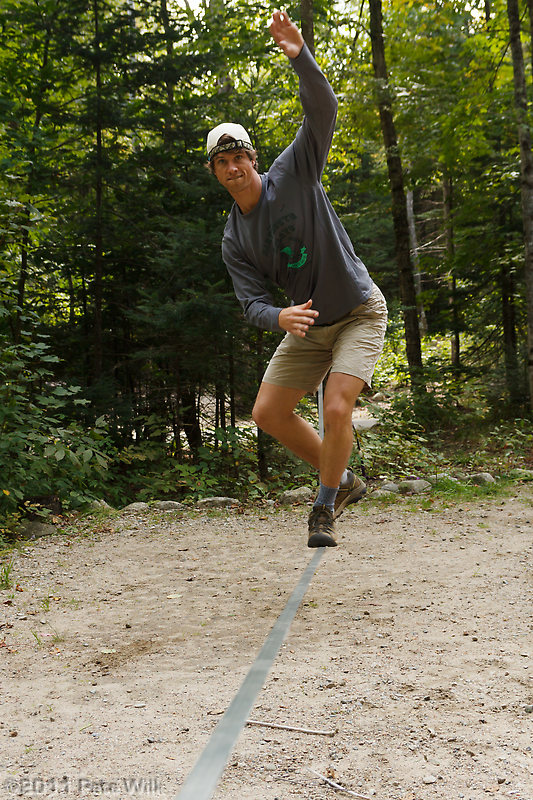 Drew styling it up on the slackline.