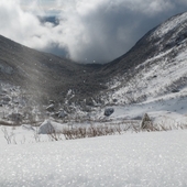 Clouds in the ravine.