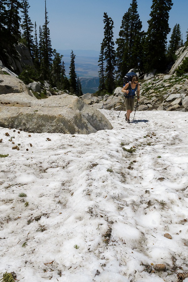 There was still snow in many spots after getting into the talus.