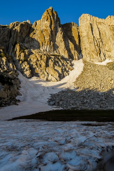 Beautiful room and dinner with a view.  This is the view from our tent site at the base of the Cirque.