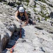 Fun climbing if only a little run out on the last pitch.