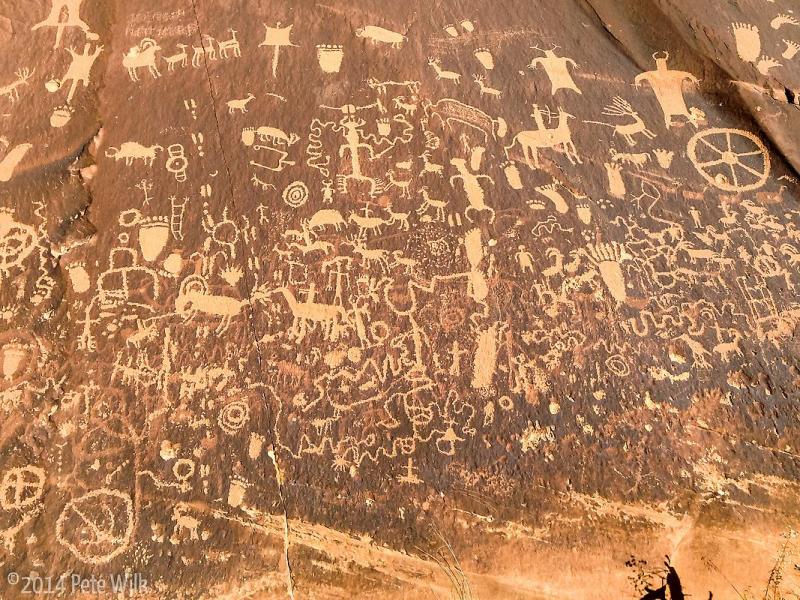 On the way out of Indian Creek Carly and I stopped at Newspaper Rock.  Pretty awesome to see almost 2000 years of petroglyphs.