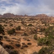 Panoramic view deep into Canyonlands National Park.