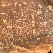 On the way out of Indian Creek Carly and I stopped at Newspaper Rock.  Pretty awesome to see almost 2000 years of petroglyphs.