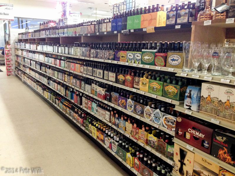 I was very spoiled living only a couple miles from this sort of beer selection.  Here are just the domestic options.