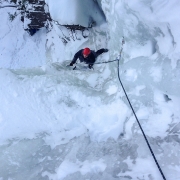 Chris following up Dracula (WI4+) a long time item on my ice climbing ticklist.