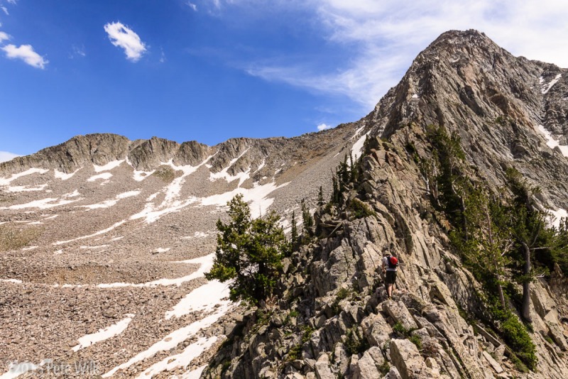 Matt working the beginning section of the Pfeifferhorn North Ridge.