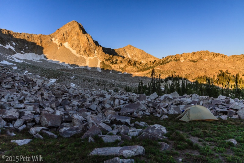 Enjoying the sunrise in Maybird Gulch.