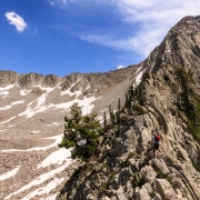 Matt working the beginning section of the Pfeifferhorn North Ridge.