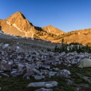 Enjoying the sunrise in Maybird Gulch.