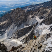 The Friction Pitch yields some unprotected but fairly easy climbing for a little way up a rounded arrete.