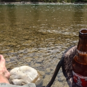 What does one do after a sub-12 hour trip up the Grand?  Sit on a river and drink a beer!