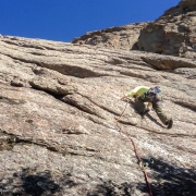 Carly leading me up the classic Theater of Shadows (5.7).