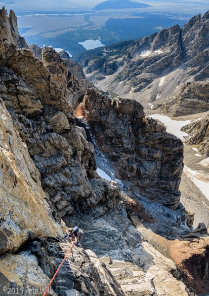 Great climbing on the Black Face pitch of t he Lower Exum.