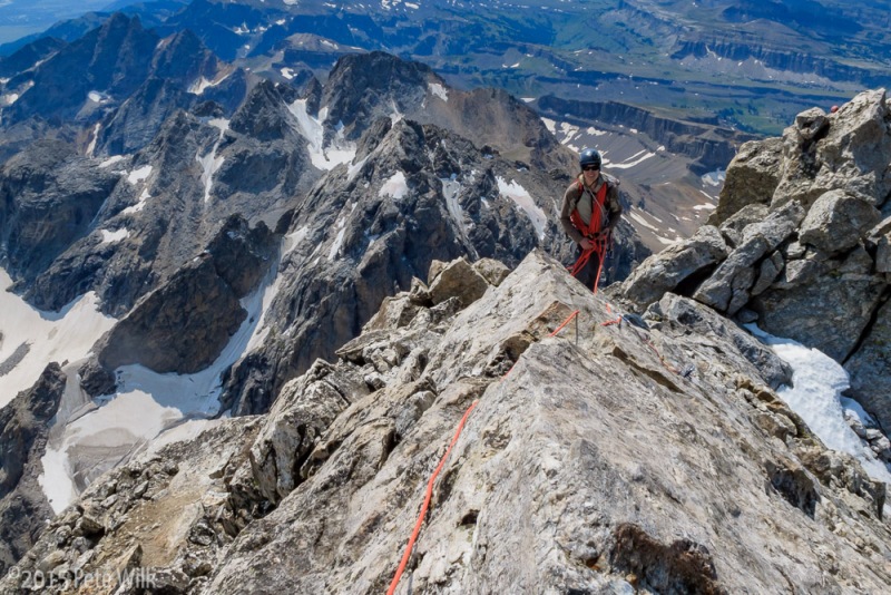 Knife edge ridge on the Upper Exum.