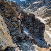 Great climbing on the Black Face pitch of t he Lower Exum.