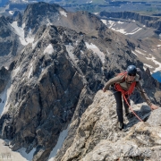 Finishing up the Golden Staircase pitch on the Upper Exum.