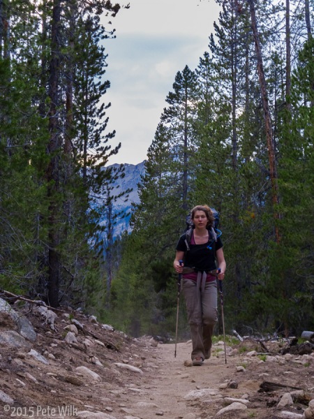 Trooper Carly nearing the end of our 5 mile hike out after our climb making for a 12 hour day.