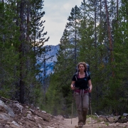 Trooper Carly nearing the end of our 5 mile hike out after our climb making for a 12 hour day.