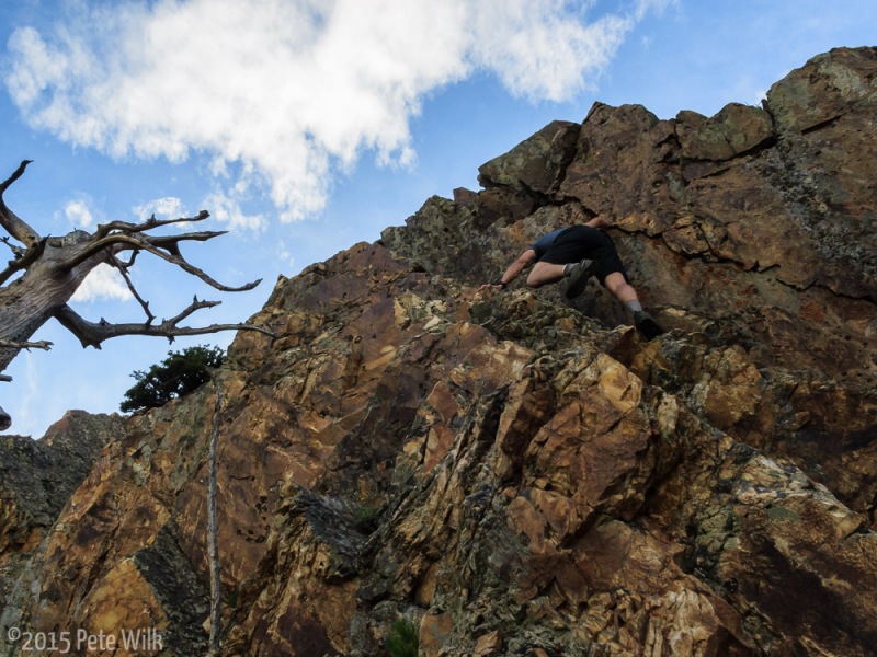 Mark goes through one of the early crux section.