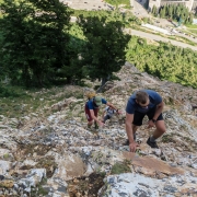 Mark, Eric and Jamie working up the toe of the South Ridge of Superior.