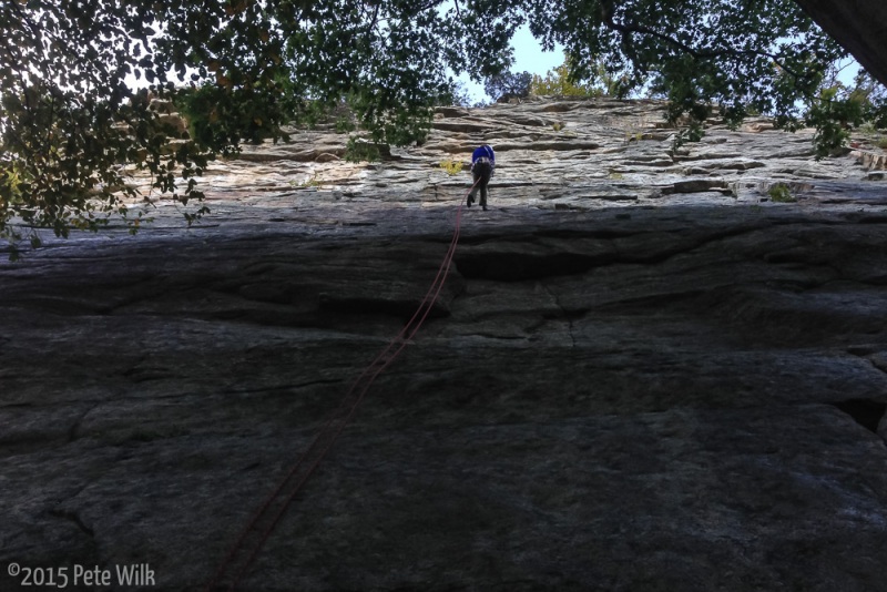 Rapping down after our first day at the Gunks.  Damn this place is good.