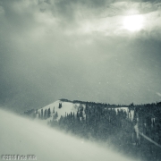 Looking towards Tom\'s Hill from Peak 9401\' on a windy, snowy Christmas Eve.