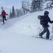 Brett and Carly following me in between storms the wind picked up.