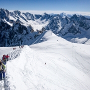 Working down the inital ridge from the station.