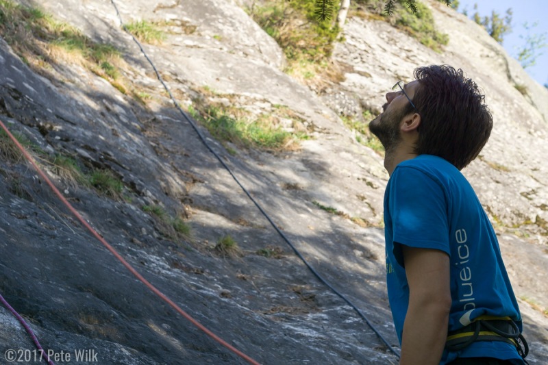 Giovanni with the attentive belay.
