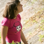 Aude belaying at another cragging day.