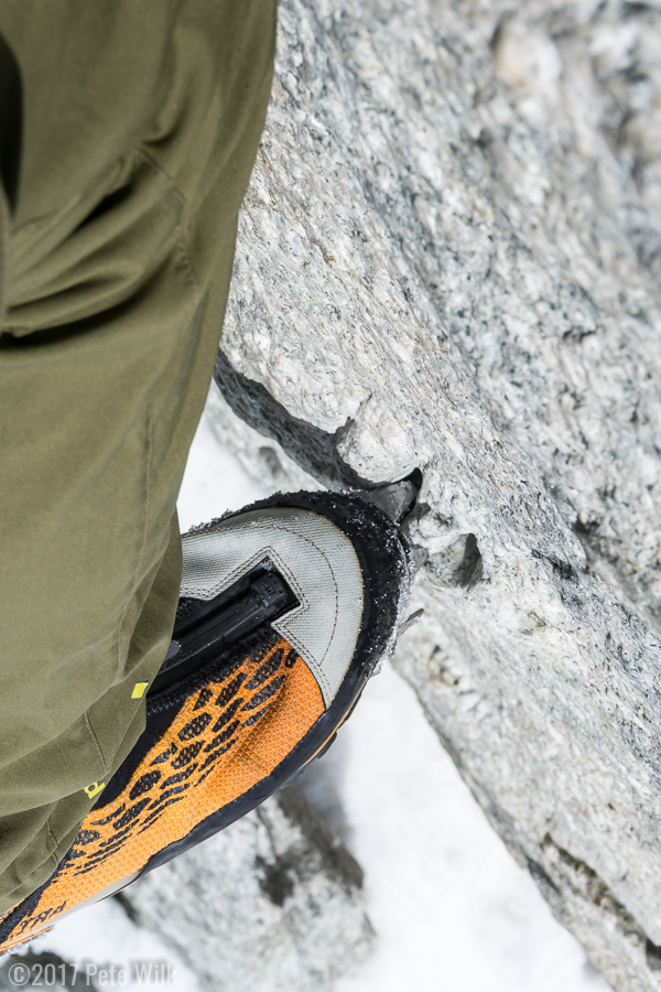Not the first pair of crampons on this hold apparently.