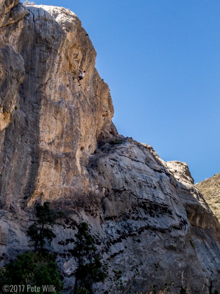 A bit more proper of a route Sunset Lanes (5.11d).