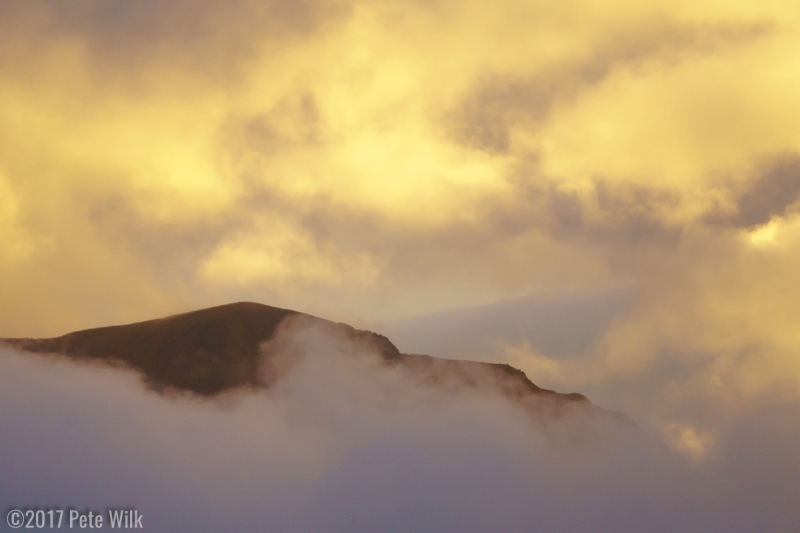 From the window of our 5th story flat we saw some great sunsets.  The sun was well out of sight to the right, but it cast light against the valley walls and combined with the ever changing clouds was captivating.