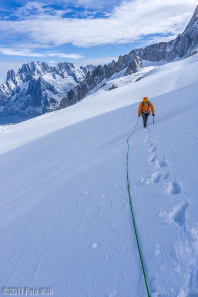 Carly slogging along in our footsteps.