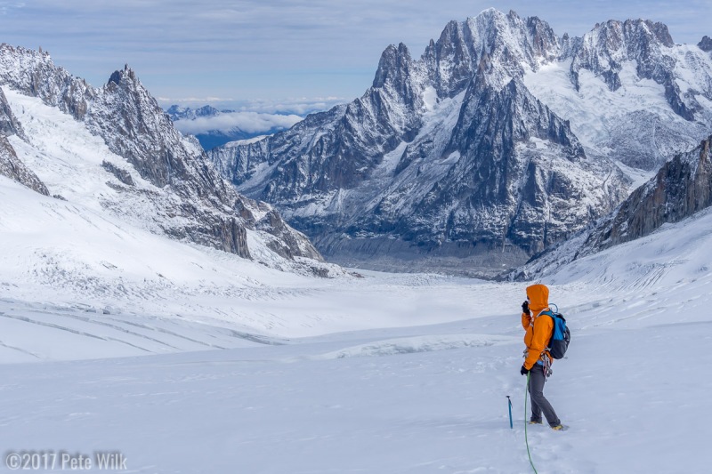 Carly soaking in the view down the Vallee Blance.
