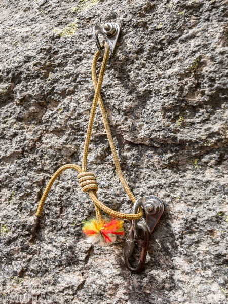 Manky anchor style that passes for the norm at this crag.