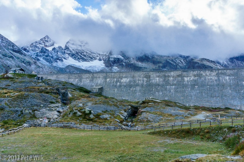 The large dam to generate hydroelectic power.  This is the dam that occasionally people find mountain goats walking on.