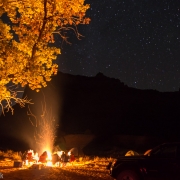 Camp fires and stars, always a good combination.