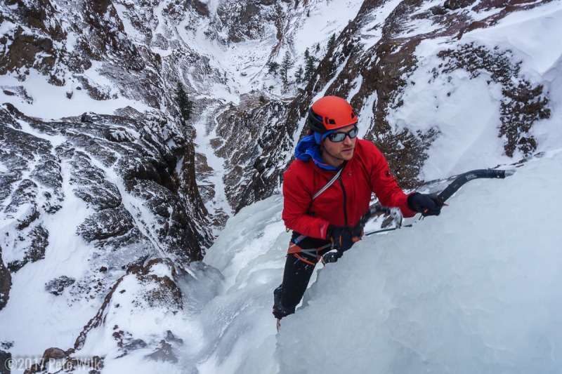 Doug topping out on Spitting Bullets (WI4).
