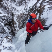 Doug topping out on Spitting Bullets (WI4).