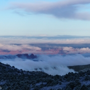 Sunrise with an undercast down in the desert.
