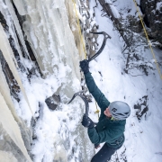 Leanne getting a stick on thin ice.