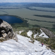 Getting some perspective across the valley on our way up the Apex of Teewinot.